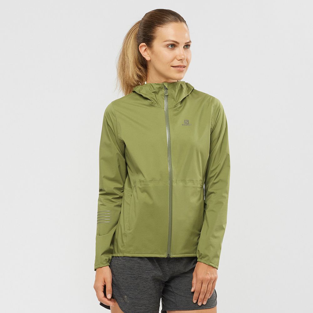 Salomon Israel BONATTI WATERPROOF - Womens Jackets - Olive Green (BUFZ-89572)